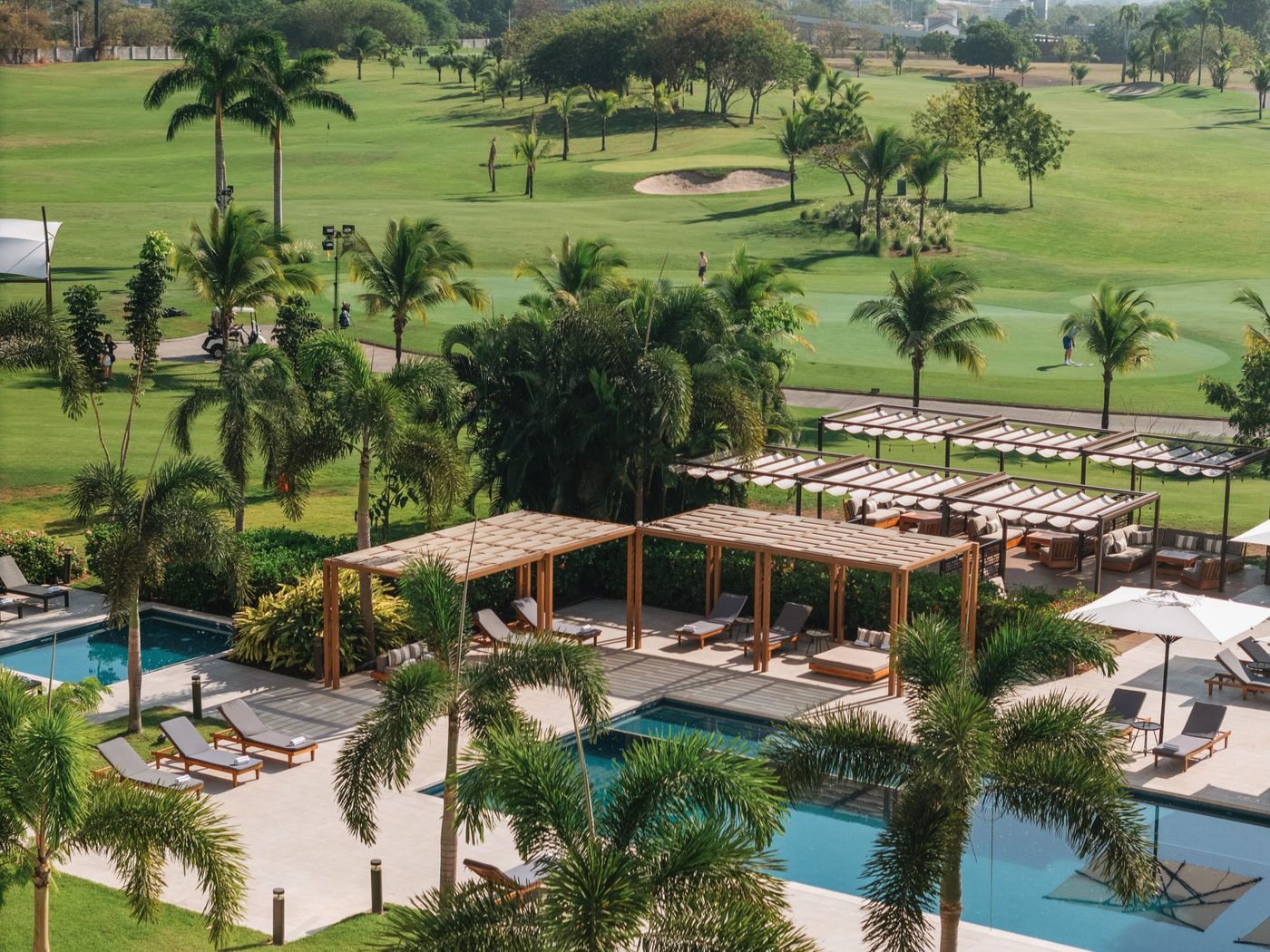 Terrace overlooking the course